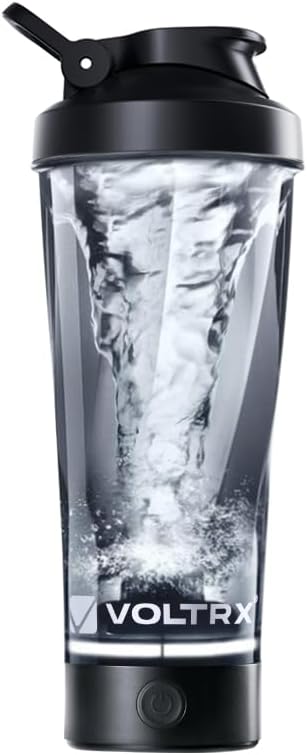 VOLTRX Premium Electric Protein Shaker Bottle, Made with Tritan - BPA Free - 24 oz Vortex Portable Mixer Cup/USB Rechargeable Shaker Cups for Protein Shakes for Workout, Fitness, Exercise